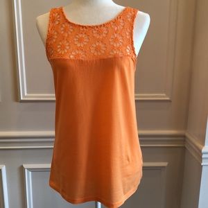 Gap Orange Crochet Tank Top